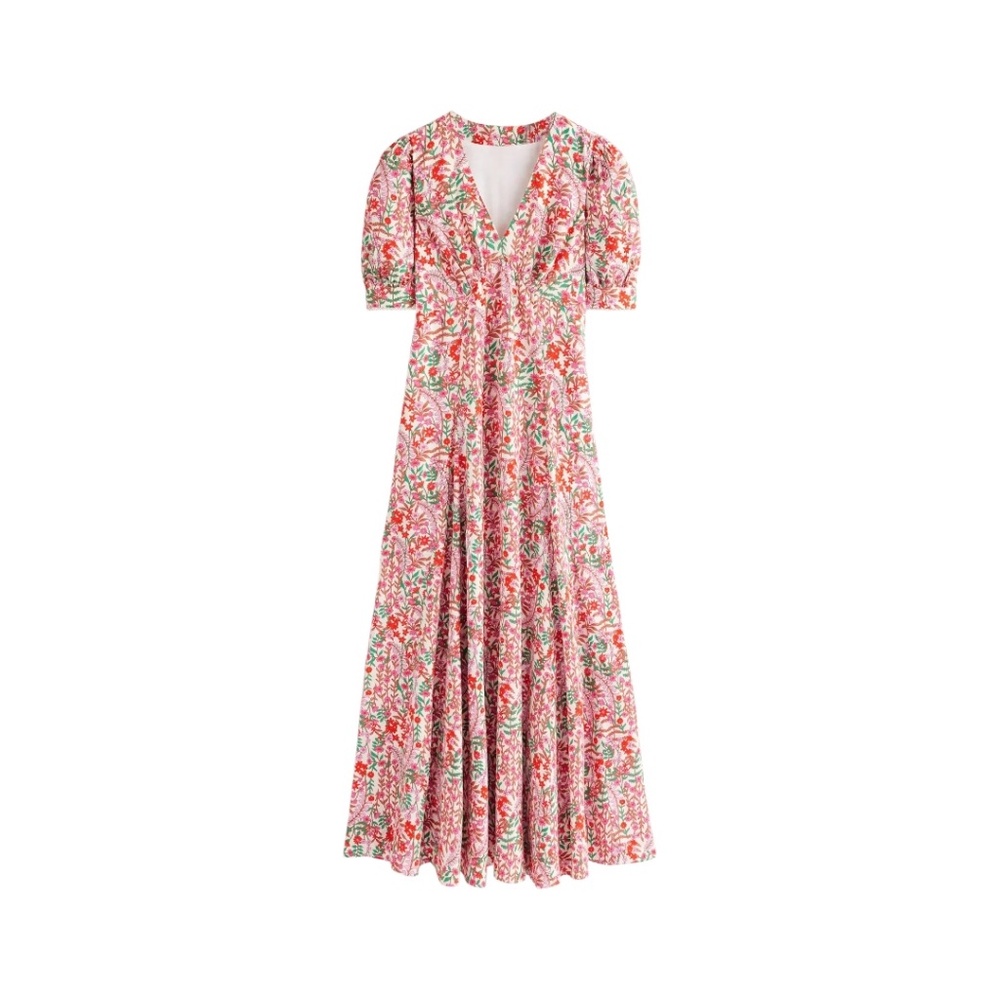 BODEN Rosie Godet Tea Dress in Foliage Bud Size 4- NWT - Picture 3 of 15